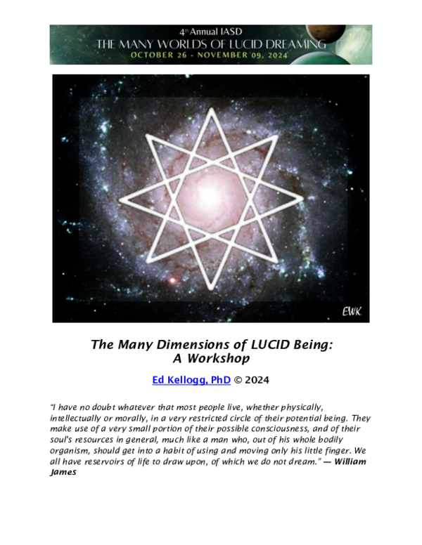 (PDF) The Many Dimensions of LUCID Being: A Workshop