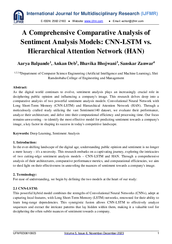(PDF) A Comprehensive Comparative Analysis of Sentiment Analysis Models ...