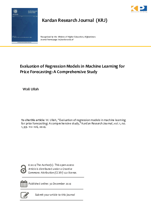 (PDF) Evaluation of Regression Models in Machine Learning for Price ...
