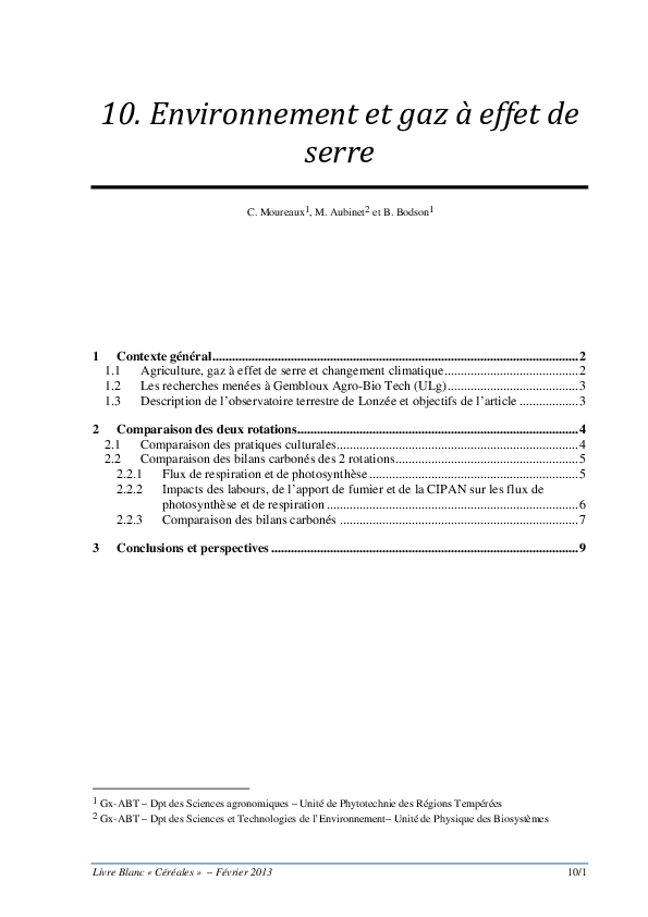 (PDF) 10. Environnement et gaz à effet de serre