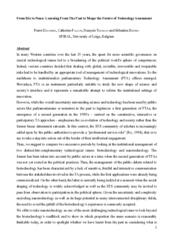 (PDF) From Bio to Nano: Learning From The Past to Shape the Future of ...