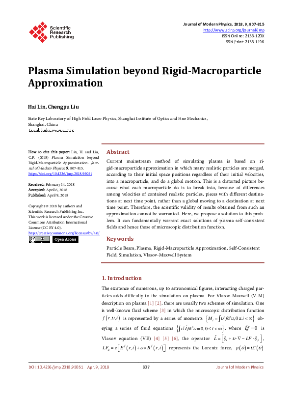 (PDF) Plasma Simulation beyond Rigid-Macroparticle Approximation