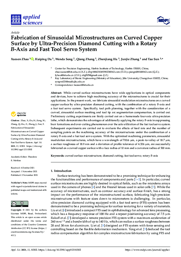 (PDF) Fabrication of Sinusoidal Microstructures on Curved Copper ...