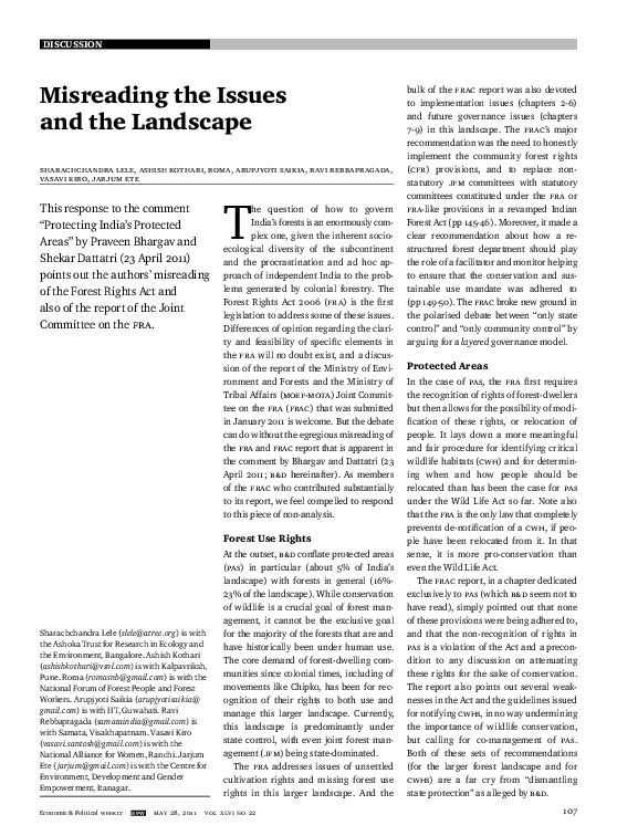 (PDF) Misreading the issues and the landscape