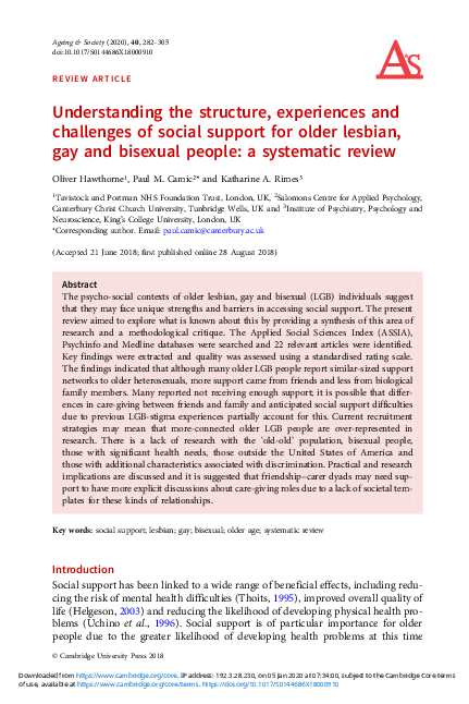 (PDF) Understanding the structure, experiences and challenges of social ...