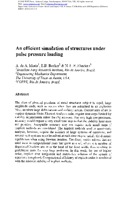 (PDF) An efficient simulation of structures under pulse pressure loading