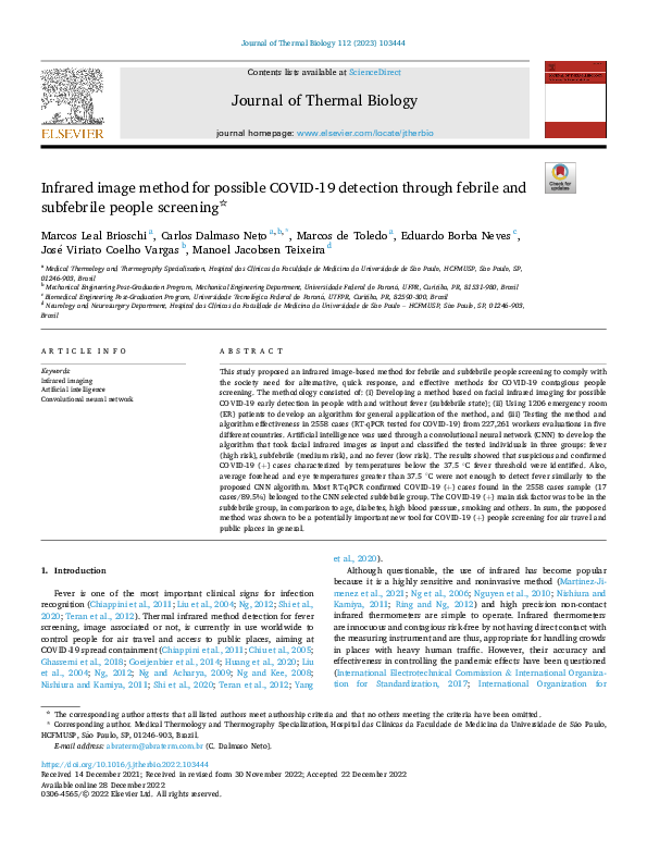 (PDF) Infrared Image Method for Possible COVID-19 Detection Through ...