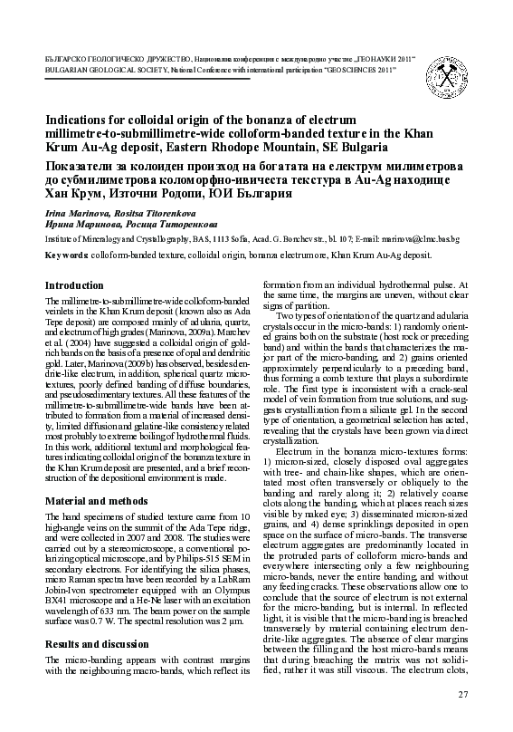 (PDF) Indications for colloidal origin of the bonanza of electrum ...