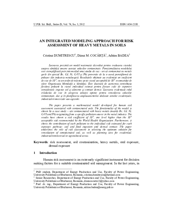 (PDF) “An integrated modeling approach for risk assessment of heavy ...