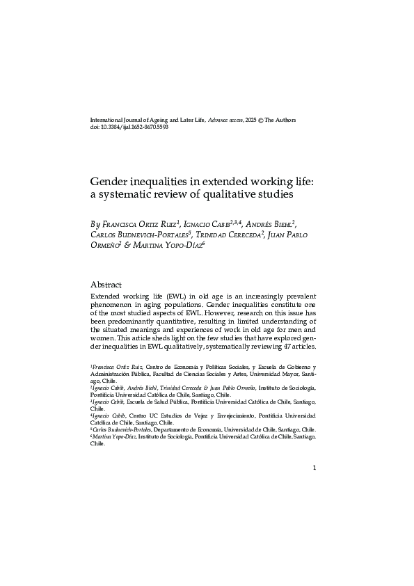 (PDF) Gender inequalities in extended working life: a systematic review ...