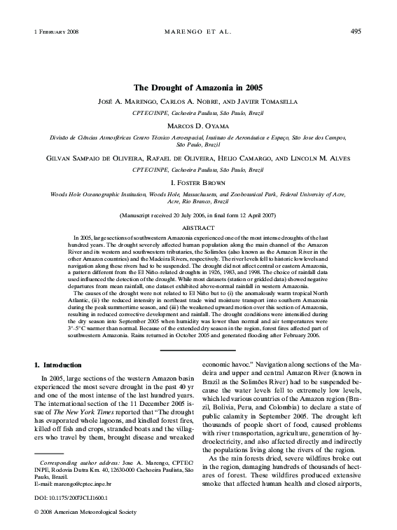(PDF) The Drought of Amazonia in 2005