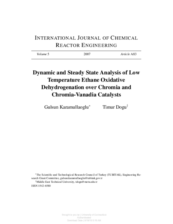 (PDF) Dynamic and Steady State Analysis of Low Temperature Ethane ...
