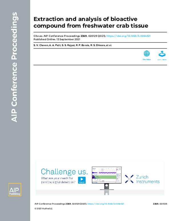 (PDF) Extraction and analysis of bioactive compound from freshwater ...