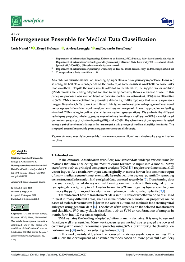 (PDF) Heterogeneous Ensemble for Medical Data Classification