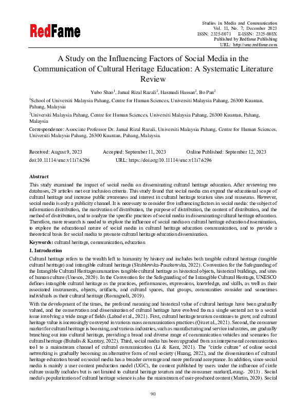 (PDF) A Study on the Influencing Factors of Social Media in the ...