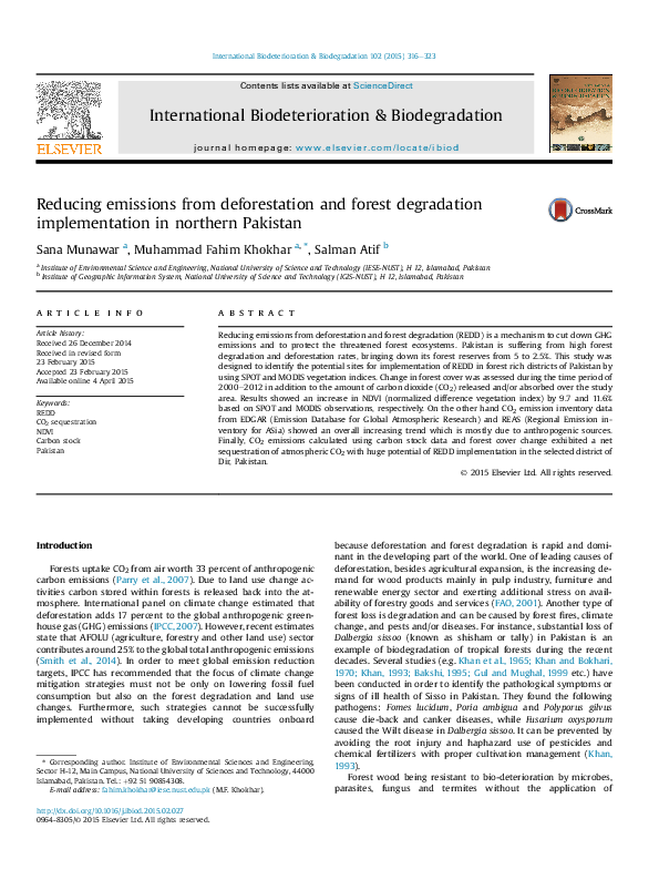 (PDF) Reducing Emissions from Deforestation and Forest Degradation (REDD+)