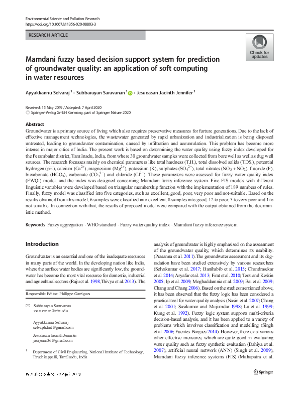 (PDF) Mamdani fuzzy based decision support system for prediction of ...