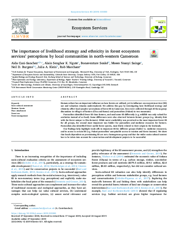 (PDF) The importance of livelihood strategy and ethnicity in forest ...