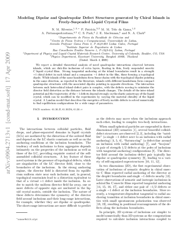 (PDF) Modeling dipolar and quadrupolar defect structures generated by ...
