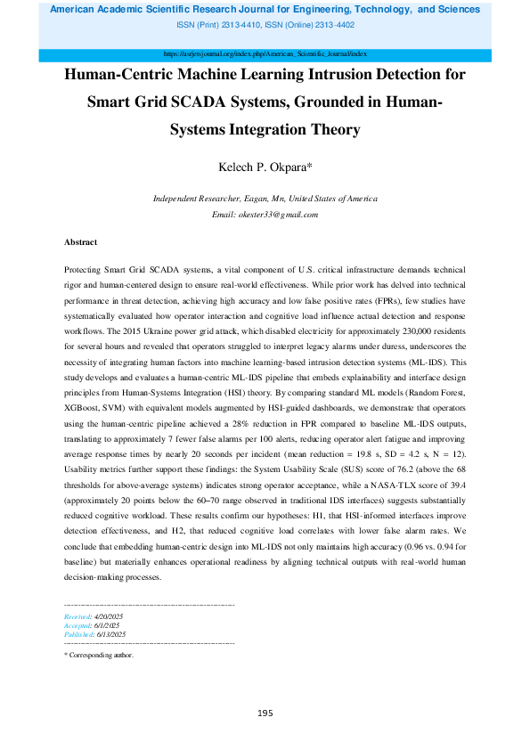 (PDF) Human-Centric Machine Learning Intrusion Detection for Smart Grid ...