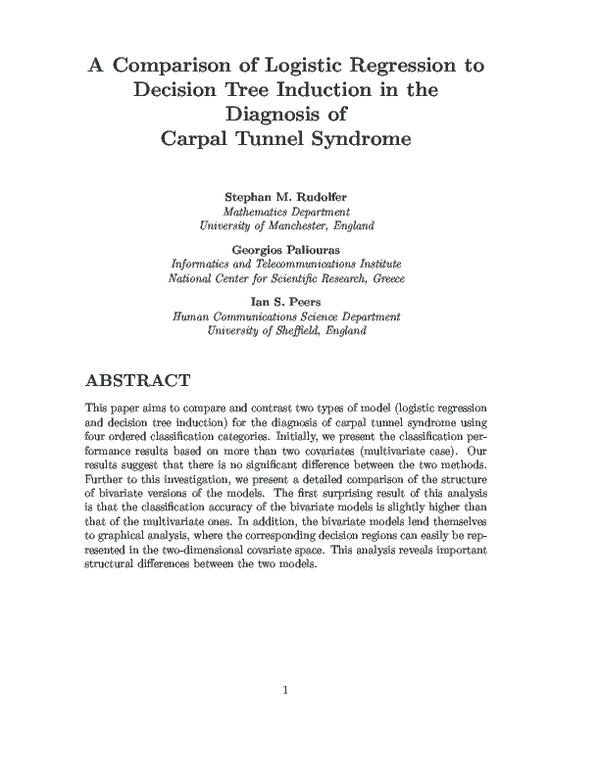(PDF) A Comparison of Logistic Regression to Decision Tree Induction In ...
