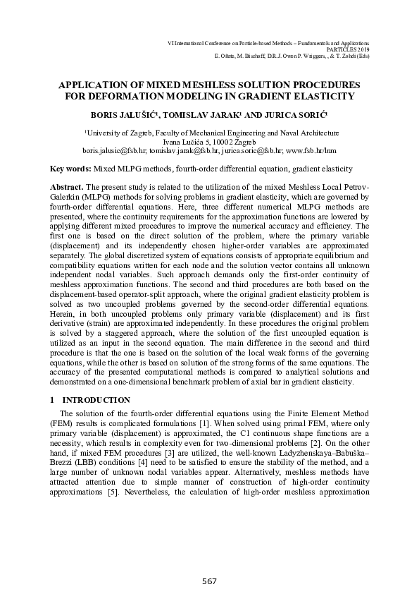 (PDF) Application of mixed meshless solution procedures for deformation ...