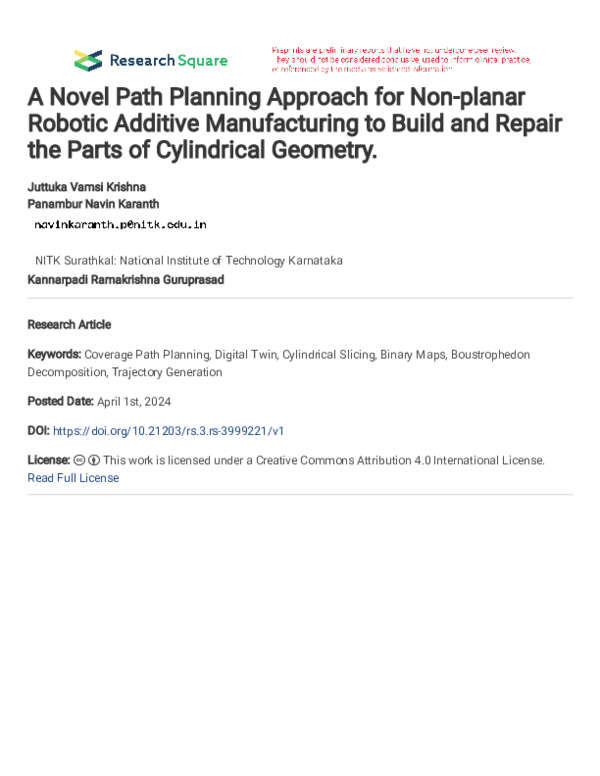 (PDF) A Novel Path Planning Approach for Non-planar Robotic Additive ...