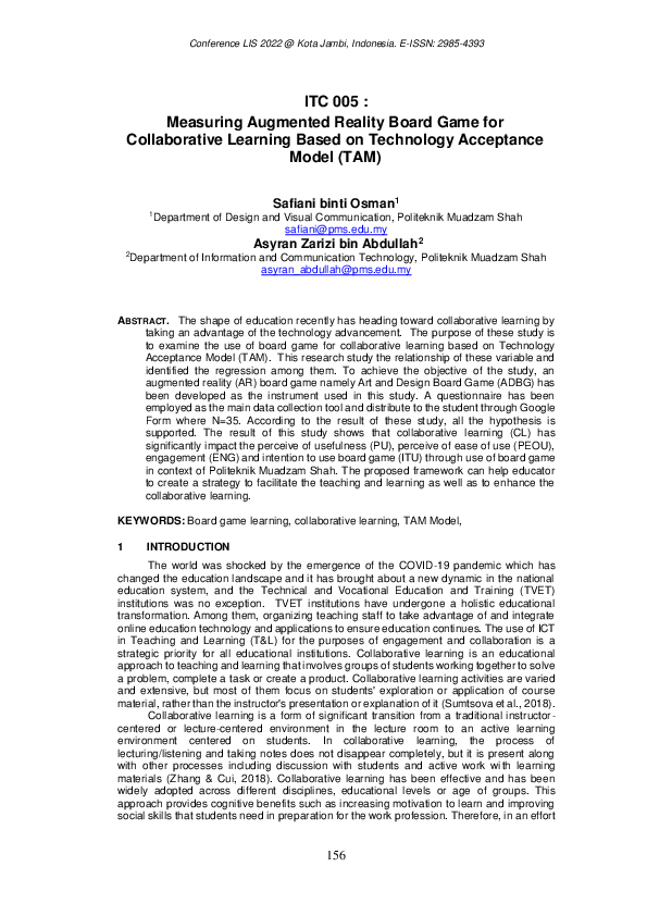 (PDF) ITC 005 : Measuring Augmented Reality Board Game for ...