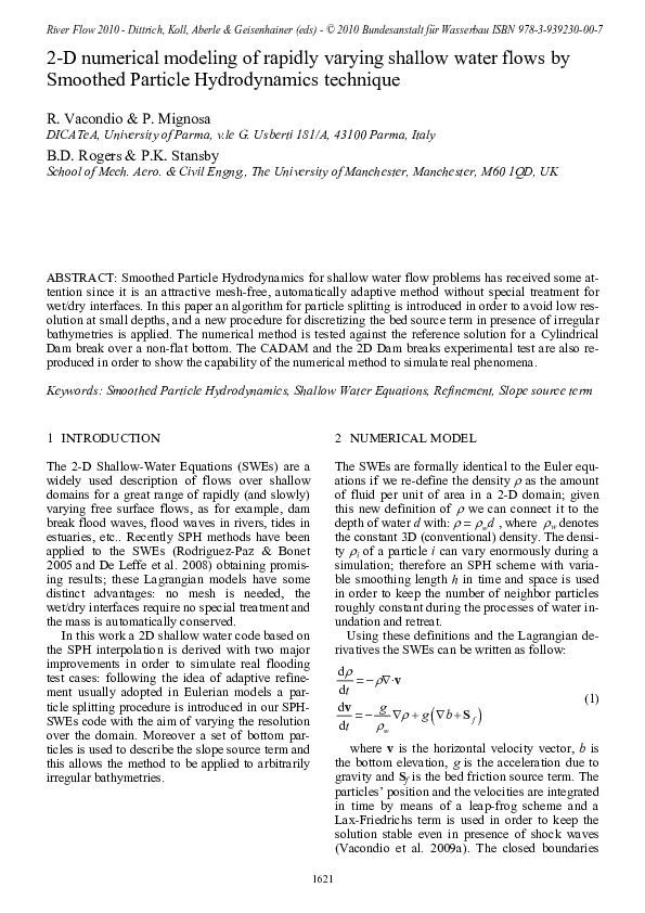 (PDF) 2-D numerical modeling of rapidly varying shallow water flows by ...
