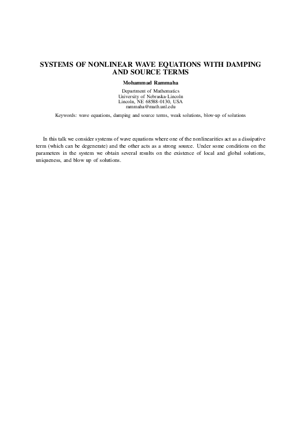 (PDF) On existence, uniform decay rates and blow up for solutions of ...