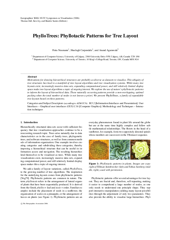 (PDF) PhylloTrees: Phyllotactic Patterns for Tree Layout