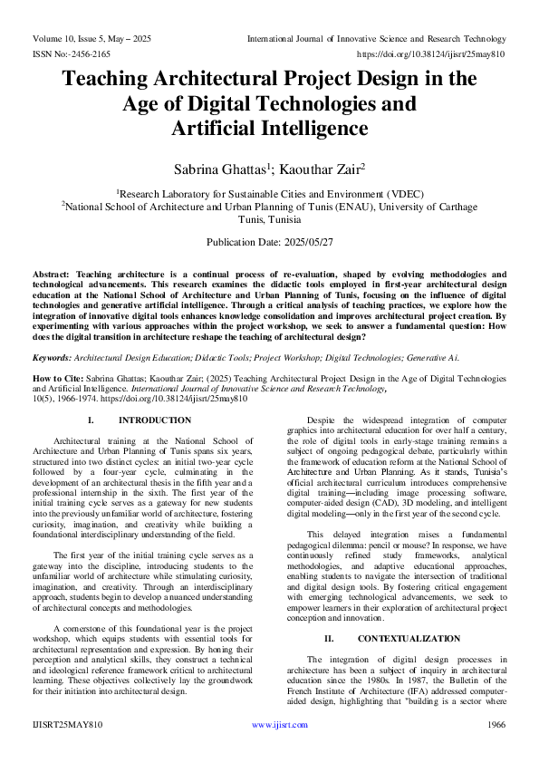 (PDF) Teaching Architectural Project Design in the Age of Digital ...
