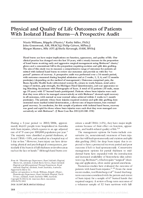 (PDF) Physical and Quality of Life Outcomes of Patients With Isolated ...