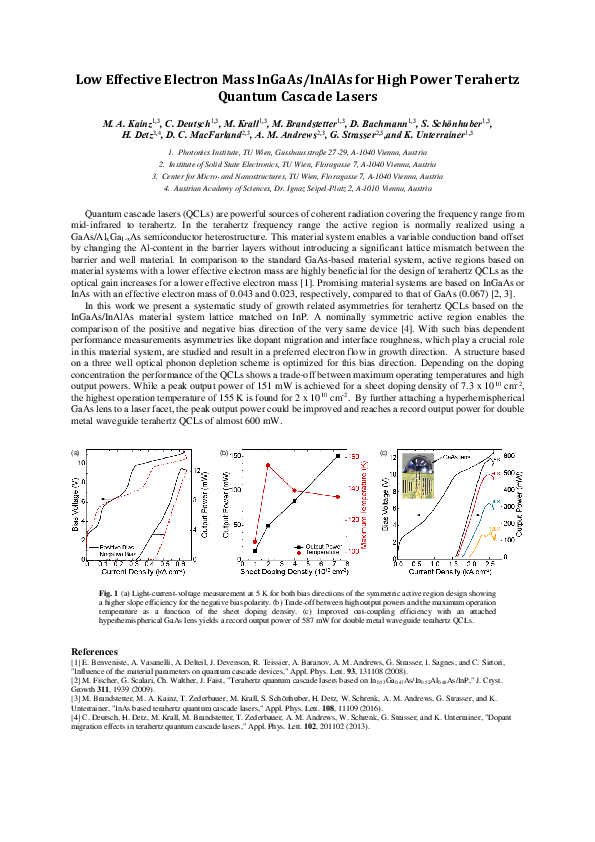 (PDF) Low effective electron mass InGaAs/InAlAs for high power ...