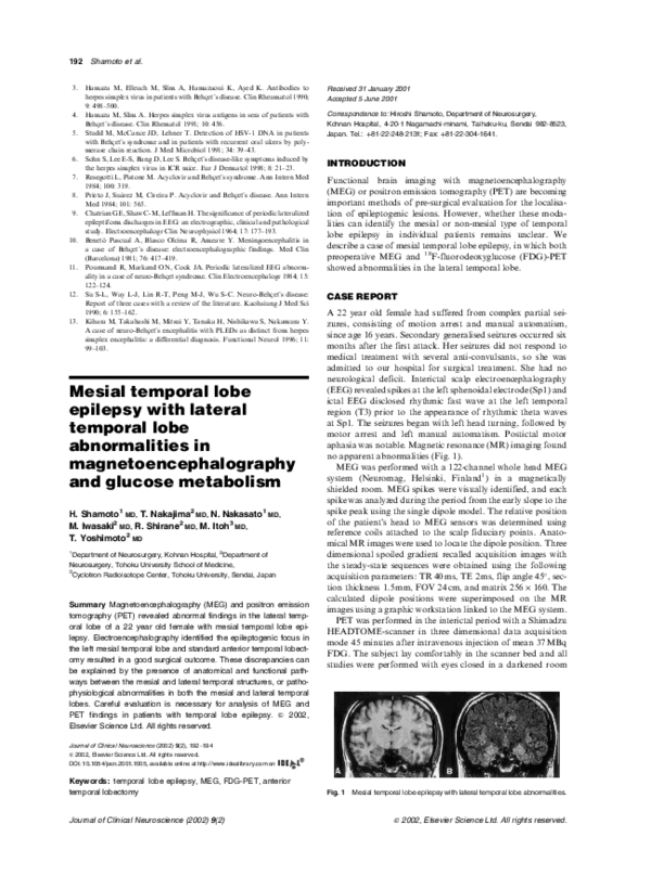 (PDF) Mesial temporal lobe epilepsy with lateral temporal lobe ...