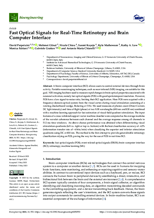 (PDF) Fast Optical Signals for Real-Time Retinotopy and Brain Computer ...