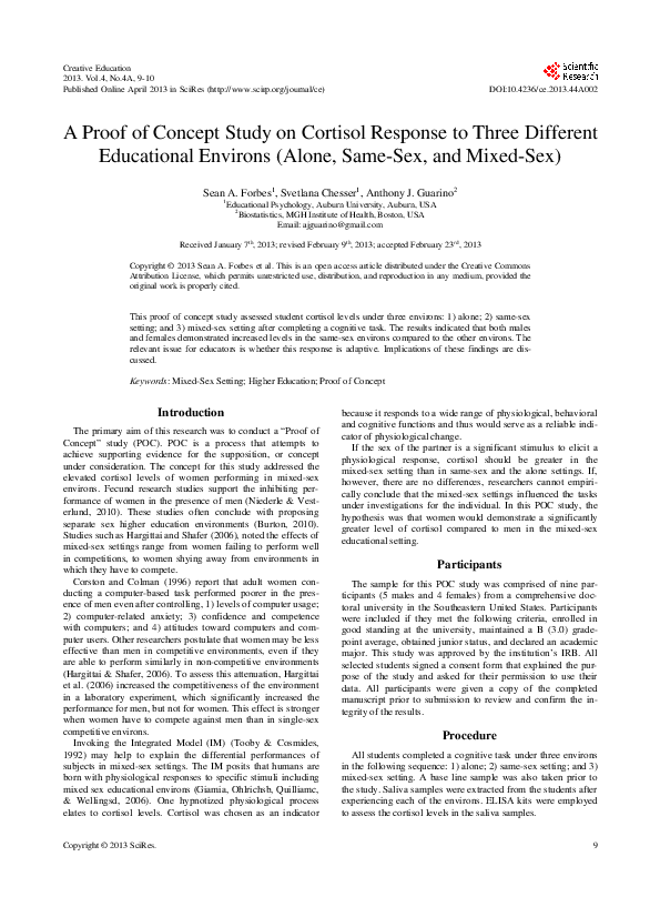(PDF) A Proof of Concept Study on Cortisol Response to Three Different ...