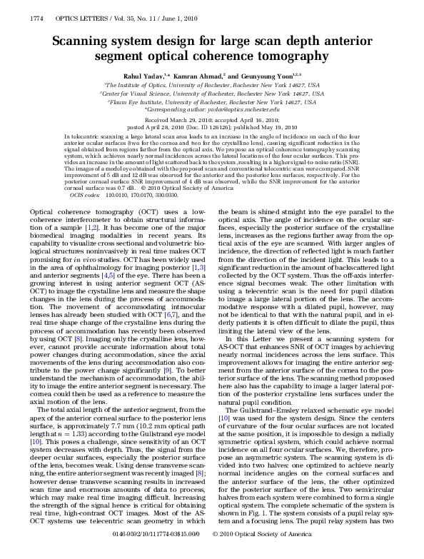 (PDF) Scanning system design for large scan depth anterior segment ...