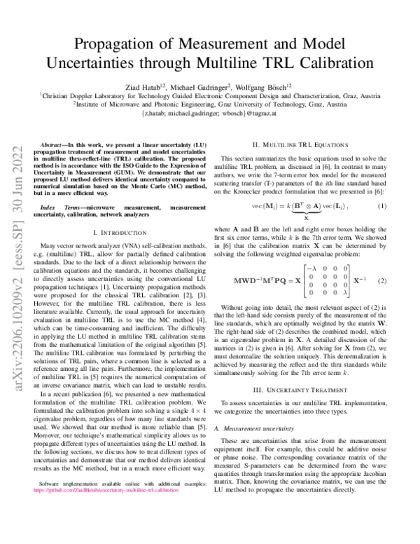 (PDF) Propagation of Measurement and Model Uncertainties through ...