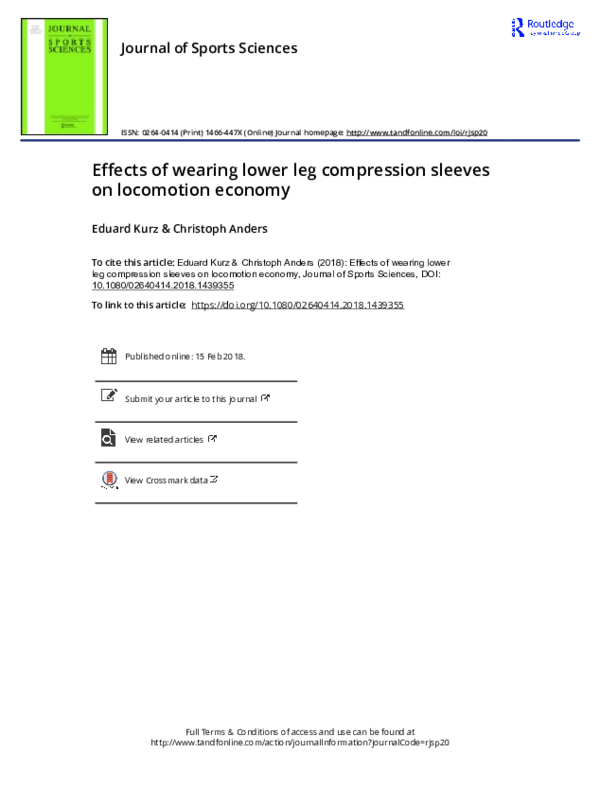 (PDF) Effects of wearing lower leg compression sleeves on locomotion ...
