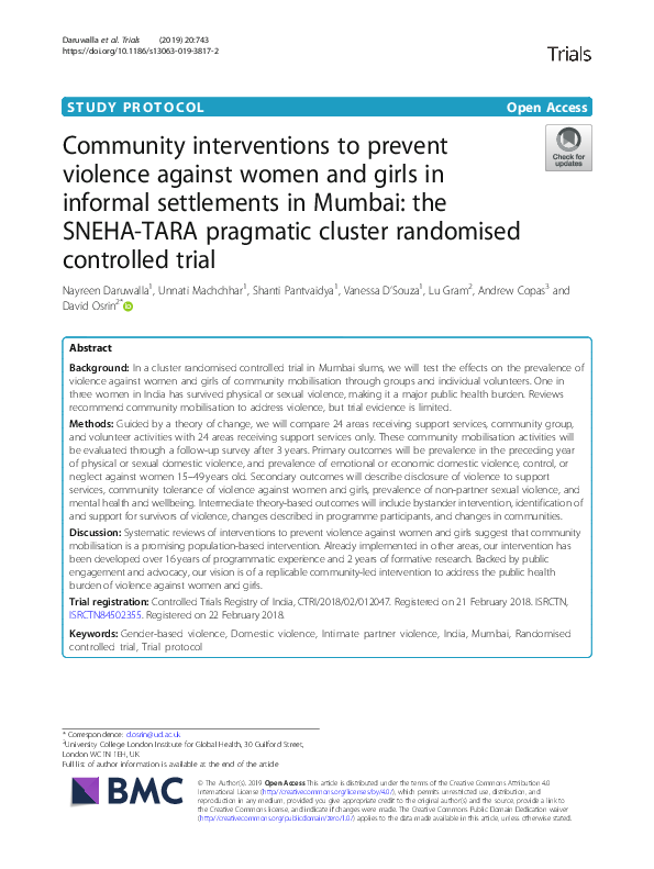 (PDF) Community interventions to prevent violence against women and ...