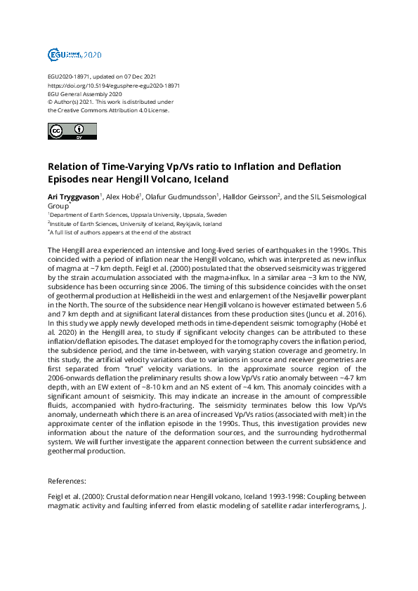 (PDF) Relation of Time-Varying Vp/Vs ratio to Inflation and Deflation ...