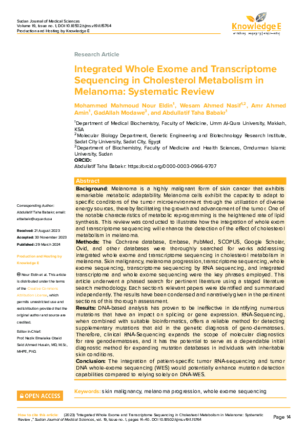 (PDF) Integrated Whole Exome and Transcriptome Sequencing in ...