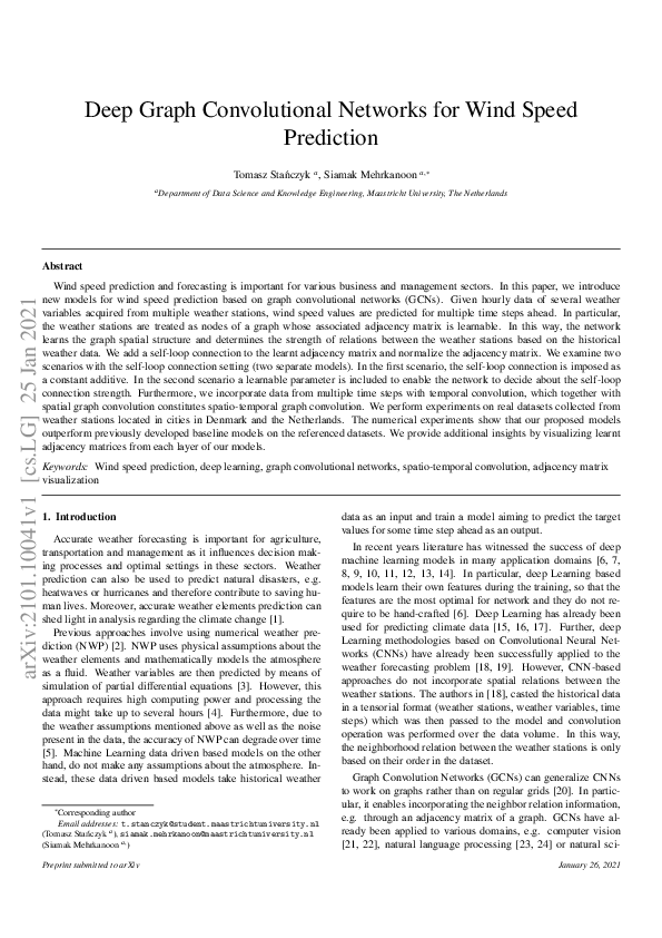 (PDF) Deep Graph Convolutional Networks for Wind Speed Prediction