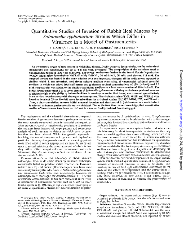 (PDF) Quantitative studies of invasion of rabbit ileal mucosa by ...