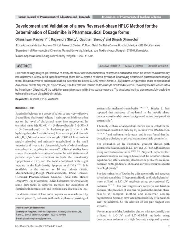 (PDF) Development and Validation of a new Reversed-phase HPLC Method ...