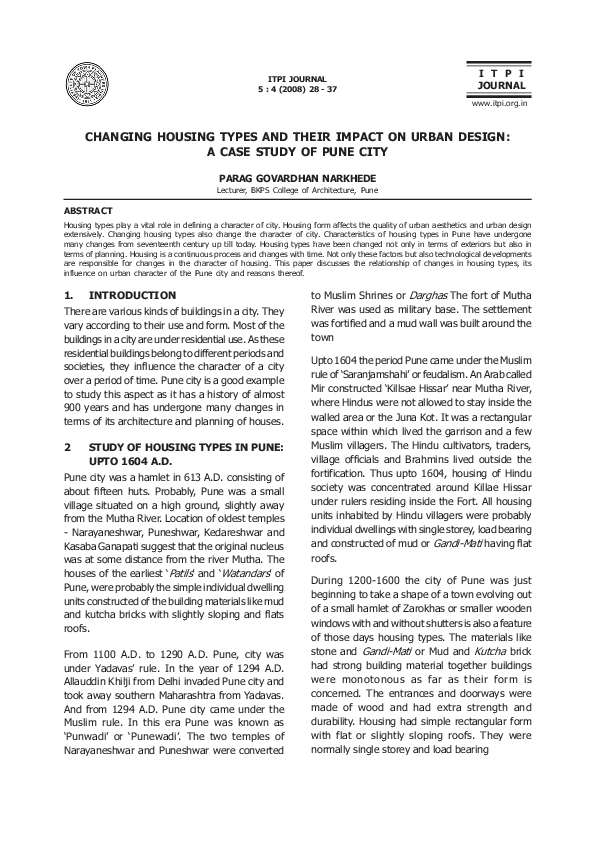 (PDF) CHANGING HOUSING TYPES AND THEIR IMPACT ON URBAN DESIGN: A CASE ...