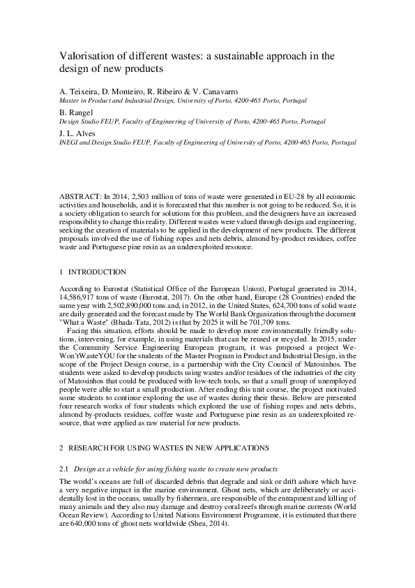 (PDF) Valorisation of different wastes: A sustainable approach in the ...