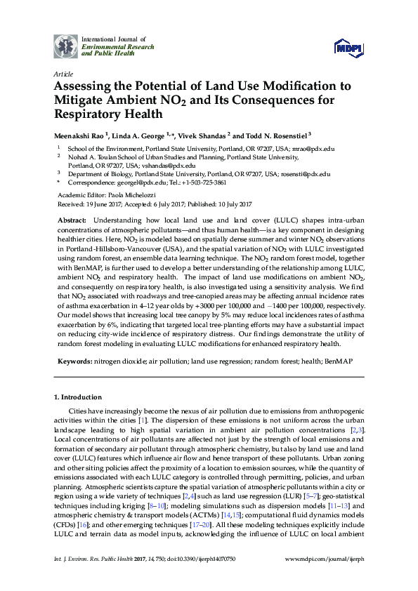 (PDF) Assessing the Potential of Land Use Modification to Mitigate ...
