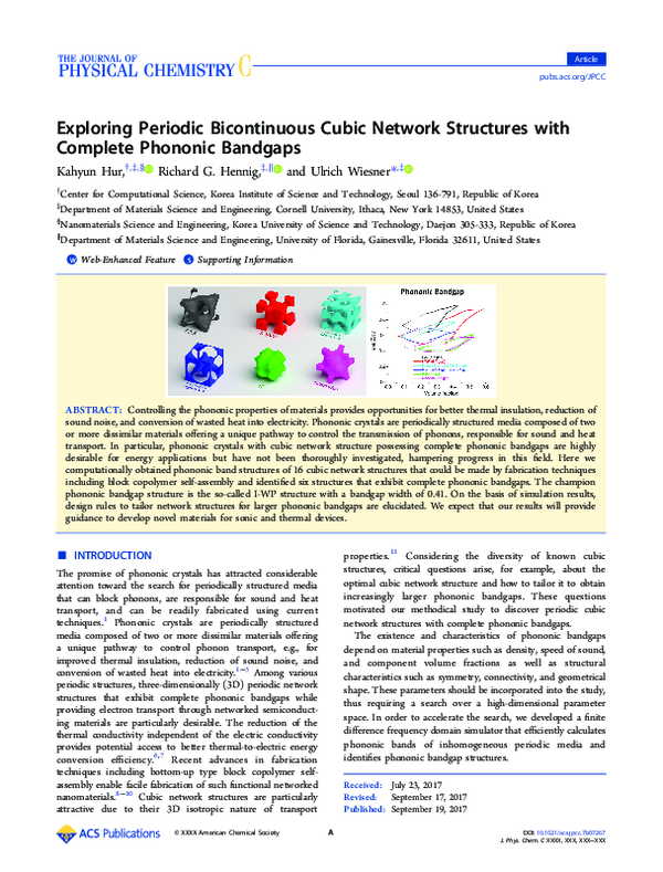 (PDF) Exploring Periodic Bicontinuous Cubic Network Structures with ...